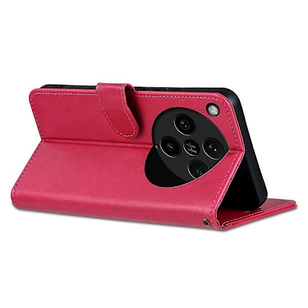 AZNS For Oppo Find X8 Pro 5G Etui Anti-Ridse PU Læder Stativ Tegnebog Telefon Cover - Rød Multicolor Red