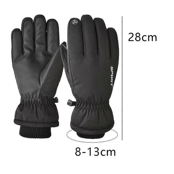 Varme vinterhandsker til touchscreen, vandtætte termiske snehandsker black