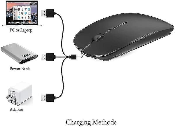 Trådløs Bluetooth Mus Til Macbook Pro/macbook Air/ipad/laptop/imac/pc-hao Black