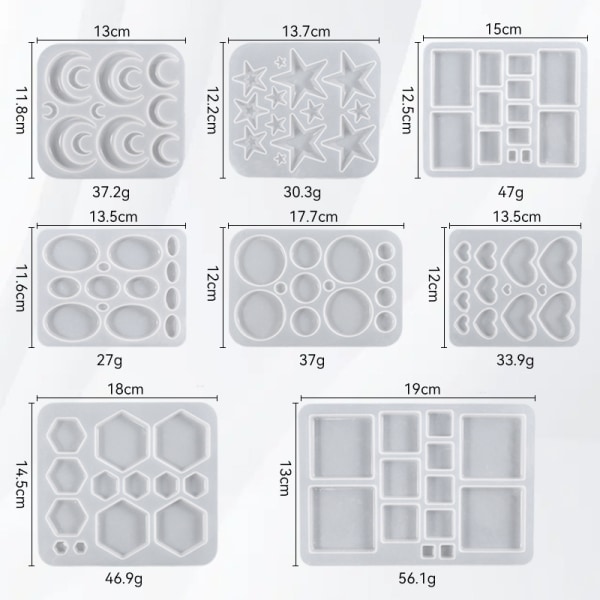 Epoxy Silikonstøbeform 3D Støbeform DIY Håndværk Smykker Tilbehør Nøglering Vedhæng Form Stjerner