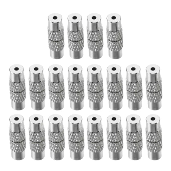 20 ST Mässing Sladd Ändstycken Smyckeslås Unika Smyckestillverkning Mässing Skruv Lås Sladd Ändar för Armband Halsband Silver Silver