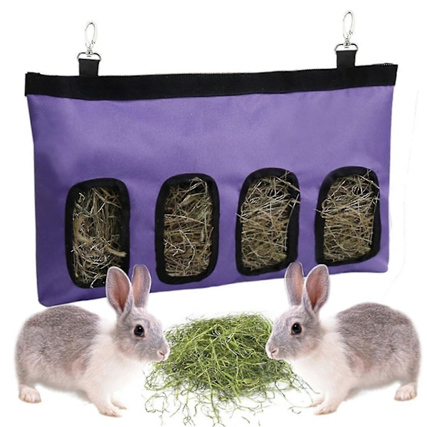 Höpåse för kanin och chinchilla, hängande matare, hållare, förvaringspåse, husdjurstillbehör Purple