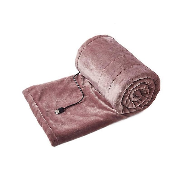 USB Elektrisk Uppvärmd Filt Fleece Bärbar Uppvärmd Pläd Vinter Varm Sjal UK pink 100*80cm