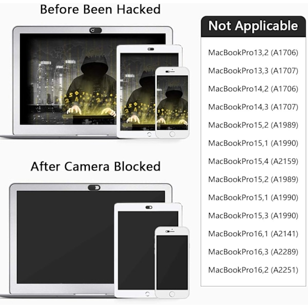 3 kpl Webkameran Peiteliuku Privacyä Varten, 0,027 tuuman Ultraohut Suunnittelu Webkameran Peiteliuku Kannettavalle Tietokoneelle, Työpöydälle, PC:lle, Tabletille, Älypuhelimelle ja Enemmän