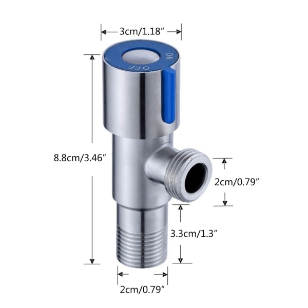 Pålitliga G1/2 304 rostfria vinkelventiler Utrymmesbesparande designventiler null - B