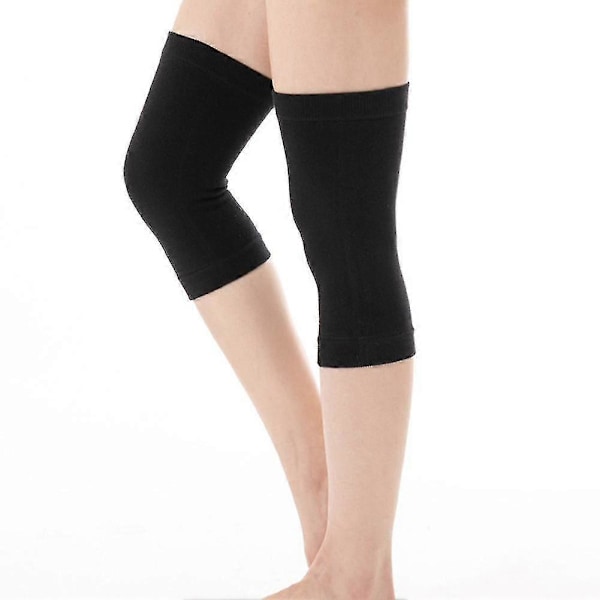 Ultratynde Knæbeskyttere Åndbar Kompression Elastisk Holder Benvarmer Knæstøtte Skinne Tw Black L