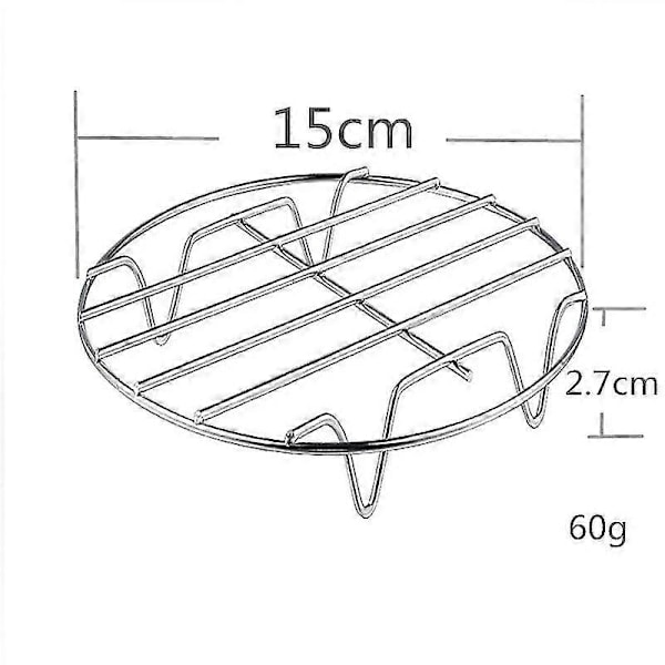 Förpackning med 6/7/8 tums tillbehör för fritös i rostfritt stål, matlagningsställ, runt köksställ i stål, enkellagers grillgaller (d-v2) 15*2.7cm