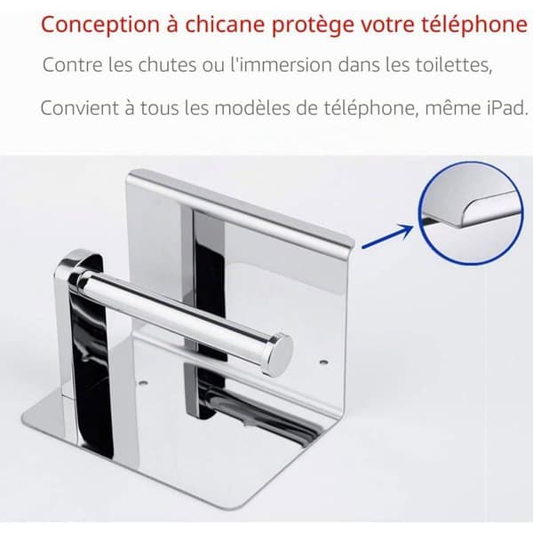 Toiletpapirholder - 1 Stykke - 304 Forkromet Rustfrit Stål - Med Telefonhylde - S
