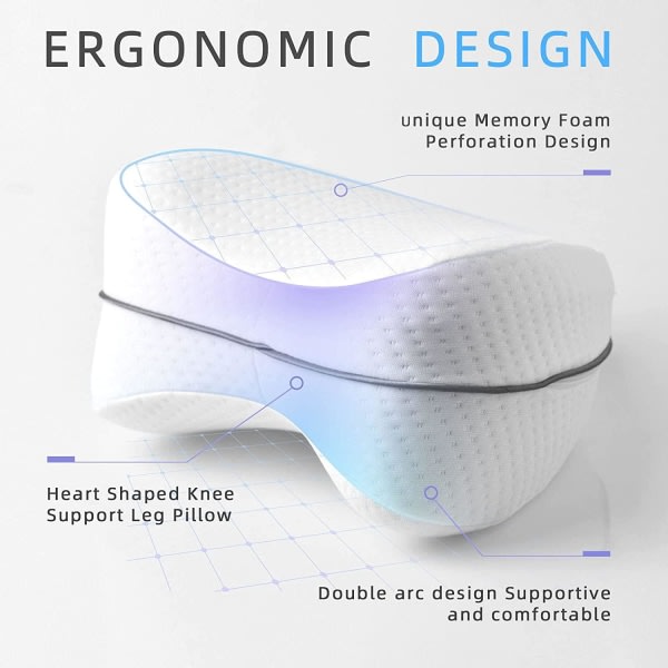 INF Ergonomisk benpute i memory foam Blå/Hvit