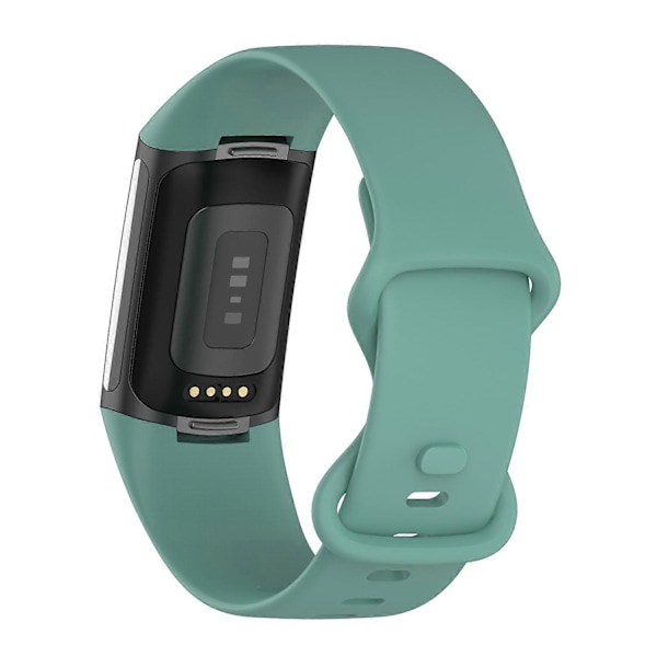 Til Fitbit Charge 5 Silikone Urrem, Størrelse:L L Green