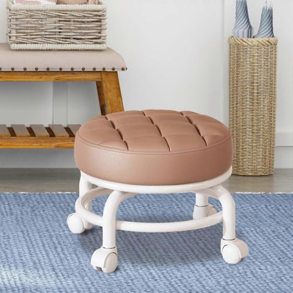 360° Roterande Rullpall Hushållspall Flyttbar Pall Lågt Buller Remhjul Låg Pall Universella Svängbara Hjul För Kök Hem Coffee 30cmx28cmx6cm