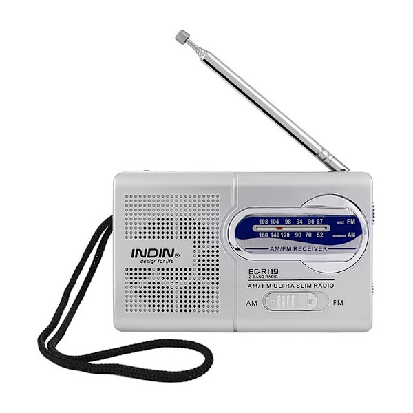 Bärbar Radio, AM FM Transistorradio med Hög Volym, Vattenaktiverad Transistorradio, ca W91×H52×D21(MM) (utan batterier)