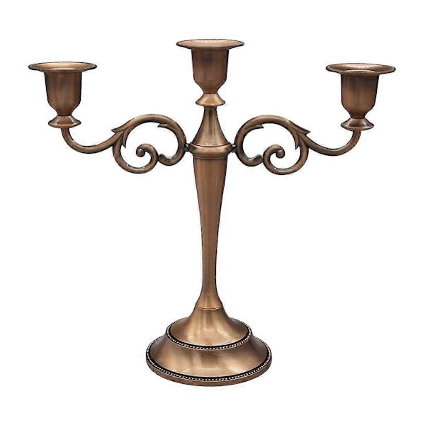 3 Ljusstake Pillar Ljusstake Matsalsrekvisita- Brown