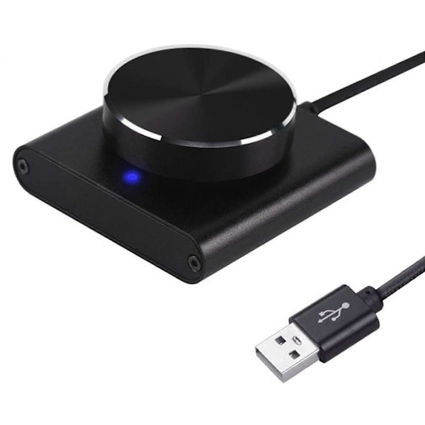 USB Dator PC Högtalare Extern Ljudvolymkontroll Justeringsratt Svart