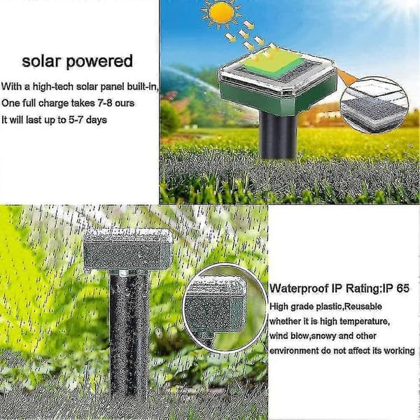 4 st Solar Ormavvisare för Utomhusbruk, Ormavvisare Ultraljud Solar, Ormavvisare för Utomhusbruk 4pcs