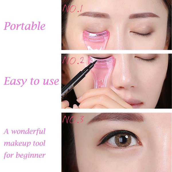 4 st plast eyeliner guidemall Stencil Shaper Tool Makeup Tool för nybörjare, rosa och blå