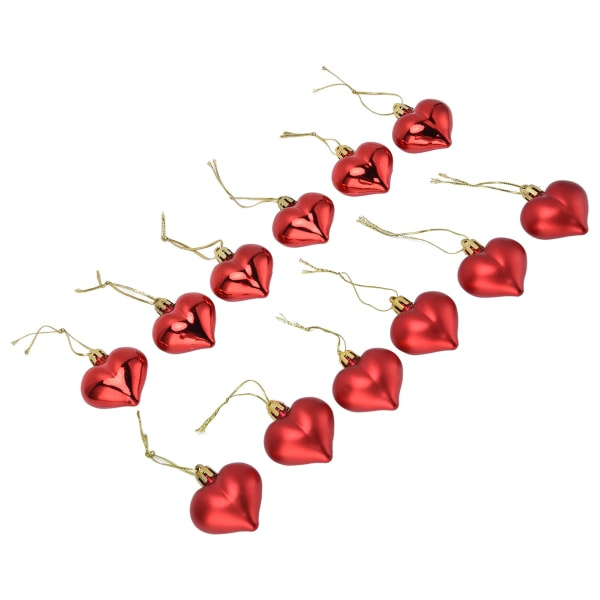 12 hjärtformade julgranspynt i PVC