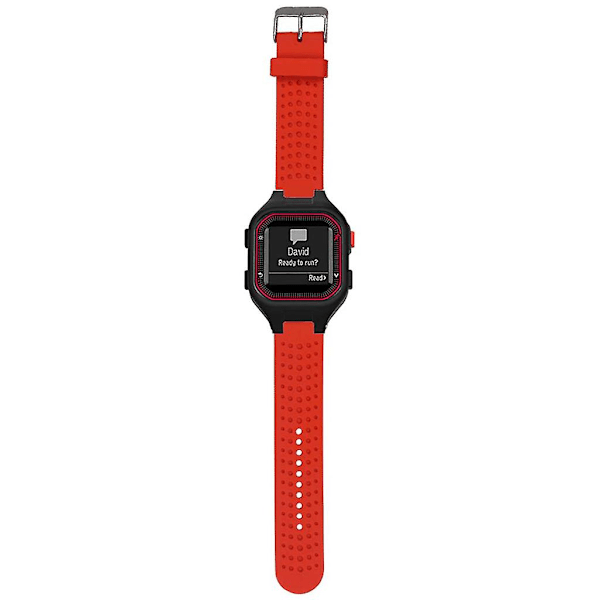 Justerbar silikonrem for Forerunner 25 med skrutrekker rød Red