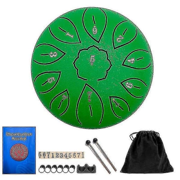 Panda Stål Tongue Drum Sæt Green