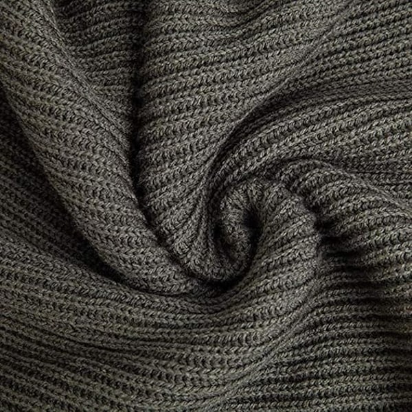 1 kpl Lämmin Syksy- ja Talvihuiv, Unisex Yksivärinen Talvi Kaula Lämmin Neulotu Huiv Grey