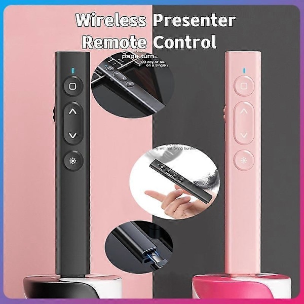 2,4 GHz Trådløs Powerpoint-klikker med infrarød USB-presentasjonsfjernkontrollpeker white Remote Control