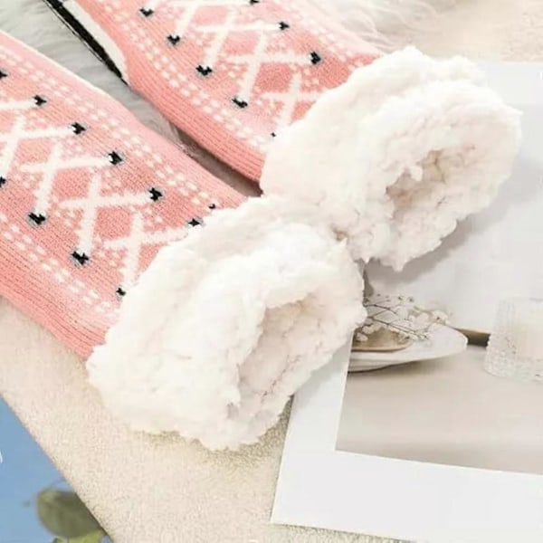 Erittäin paksut kashmir-sisätossut, liukuestepohjalliset tossut pink