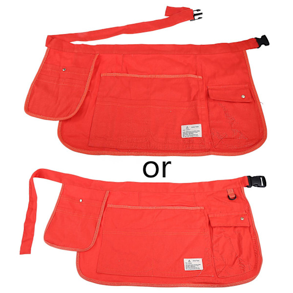 Canvas Multi-lommer Midjeforkle Bulk Sett Kort Servitør Serveringsperson Halv Orange