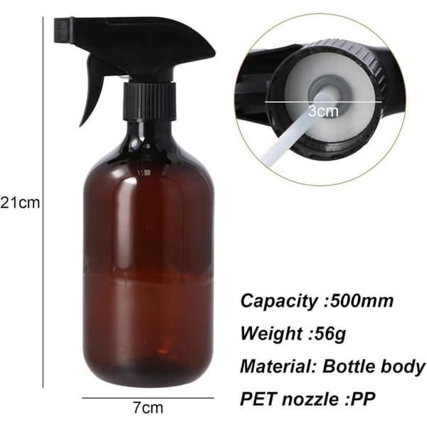Sprayflaske - 2 stk. - Plastik - 500 ml - Genanvendelig - Have og Hjem - Brun