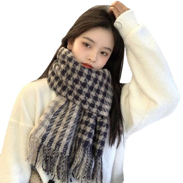 Håll dig varm dam vinter scarf filt omslag sjal stola mjuk varm 200*60cm Navy