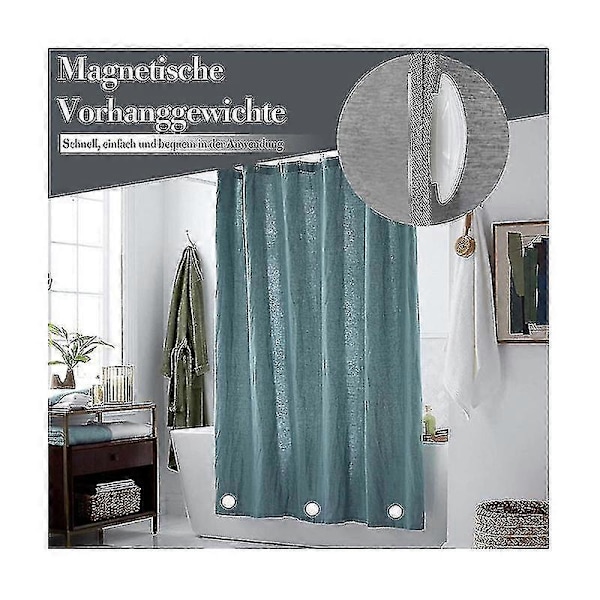 10 st Magnetiska Gardiner Vikter Draperier Vikter Magnet Duschdraperi Vikter Botten För Duk Gardiner, vit PK