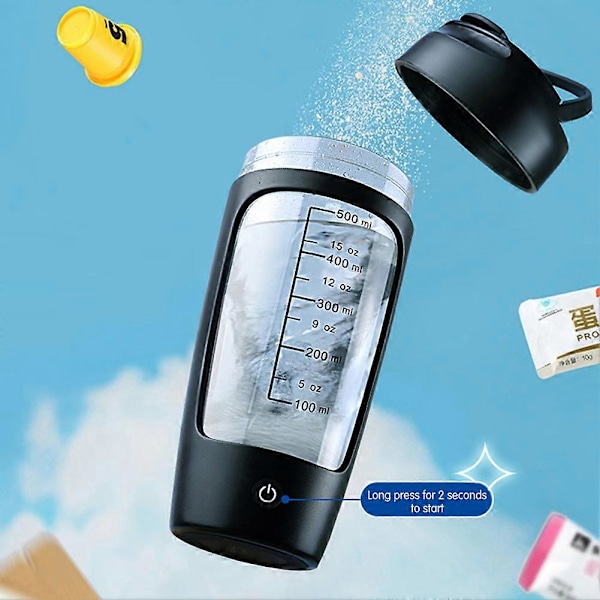 Helautomatisk Blandningskopp Portabel Protein Pulver Skakflaska Elektrisk Protein Shaker Flaska White Without Powder Box