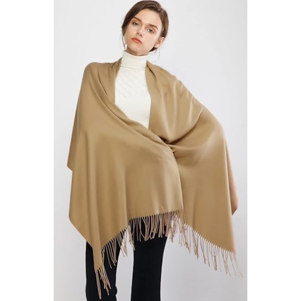 Dame Skjerf Pashmina Sjal og Wraps for Bryllup Skjerf for Kvinner Vinter Camel