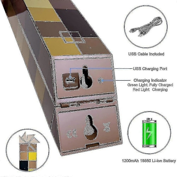 Minecraft Speltillbehör Byggsten Fackla Nattlampa USB Heminredning Lampa Present