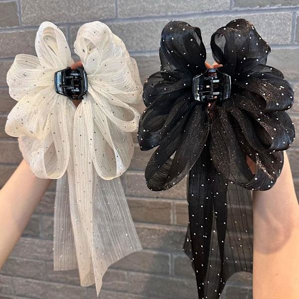 Hårklämma med rosett, elegant och söt, halvnät, modeaccessoar
