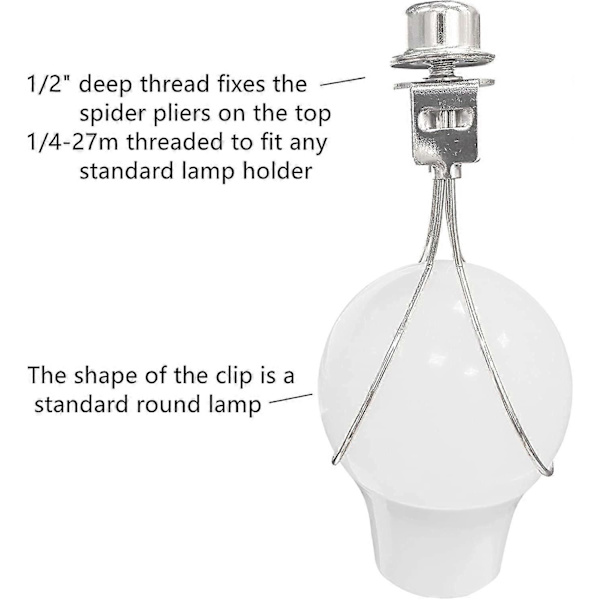 2-pack Lampskärmhållare Adapter Kit (silver)