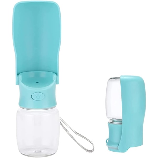 1PCS 350ml Hund Vattenflaska för Promenader, Bärbar Hund Vattenflaska, Husdjur Vatten Dispenser (Blå)