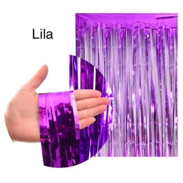 Glittergardin, dørgardin - 2m*1m Silver