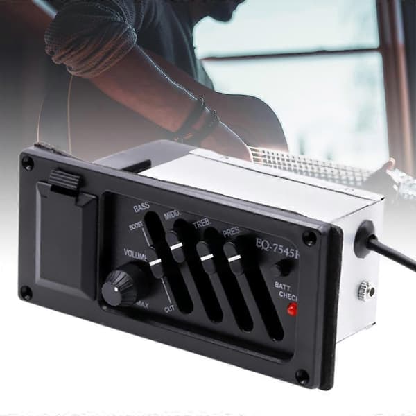 Gitarrpickup, 4-bands gitarrförförstärkare equalizers piezo pickup tuner