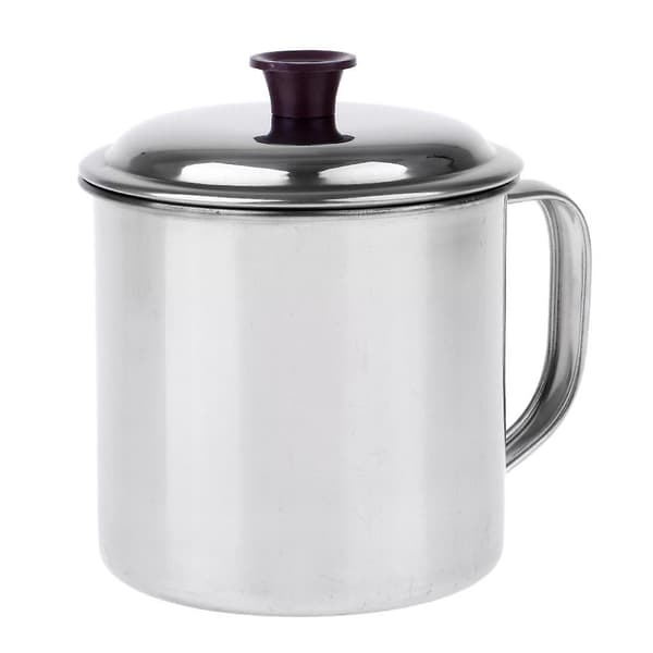Metalldryckesvaror Rostfritt Stål Mugg för Öl Kaffe Te 10cm med lock