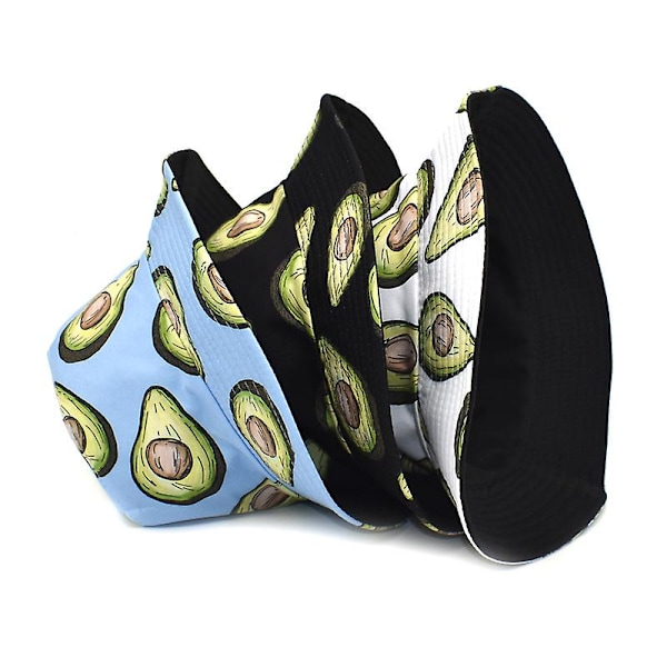 Dame Avocado Print Vendbar Spandhat Sommer Bob Foldbar Strand Panama Hat Herre Tegneserie Fiske Fiskerhat Hip Hop Kasketter pineapple blue 56-58cm