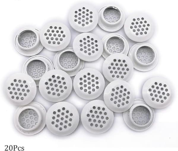 20 stk. Ventilationsriste 25 mm Cirkulær Undersideventil Rustfrit Stål Rund Ventil Mesh Hul Lamel til Køkken-HP