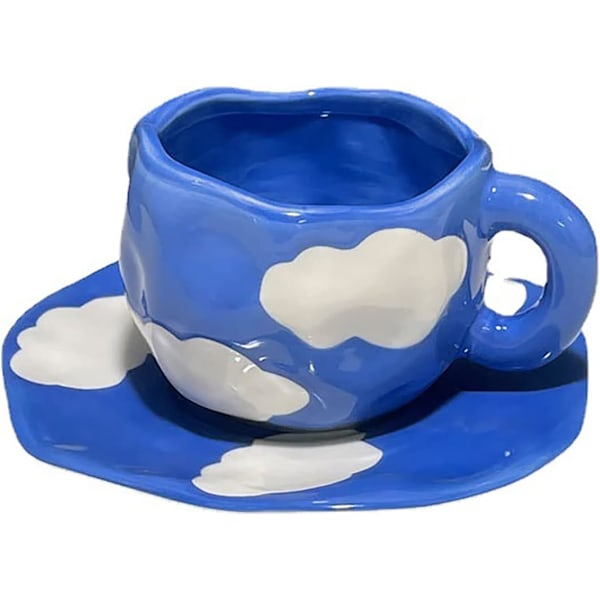 Søte Kaffe Kopper Te Kopper og Tallerkensett, Sky Kaffe Kopper Cappuccino Latte Te Mlik Kopper Frokost Mugg Gaver