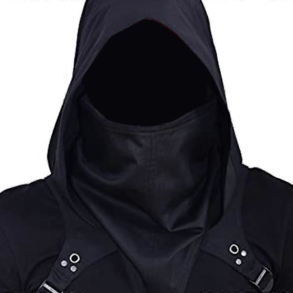 Rogue Cowl Middelalder Hættehat Rogue Ridder Cosplay Rogue Rollespil Black