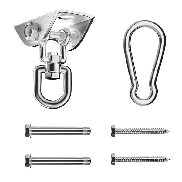 Ceiling Hook with 4 Screws and Heavy Duty Carabiner