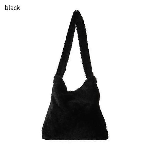 Fluffig axelväska Shopping bag black