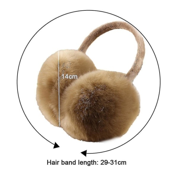 Fashionabla, enkel Unisex Varma Fuskpäls Vinter Utomhus Öronmuffar Vikbara Öronvärmare Light Tan