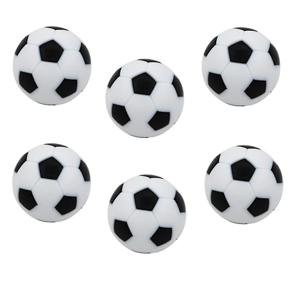 6 stk. 32 mm Bordfodbold Fodbold Foosball Kugler Fussball Udskiftning Sort