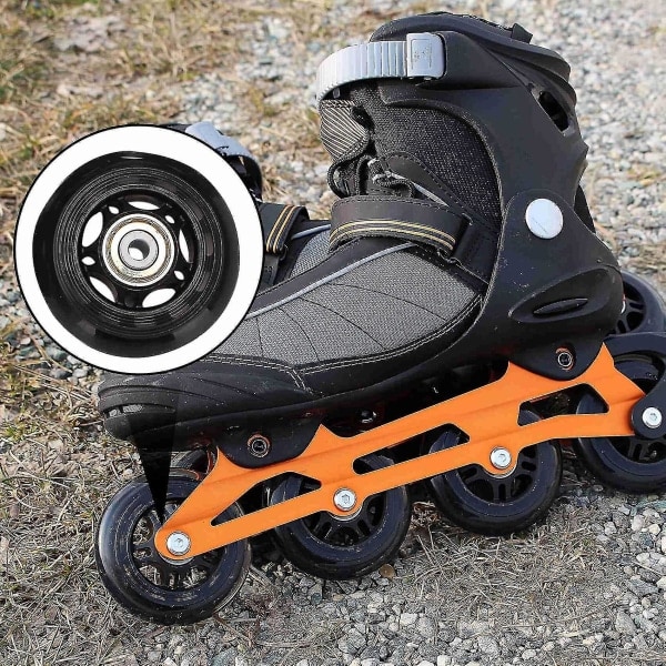 8 kpl inline-pyöriä, sisä-/ulkokäyttöön sopivat rullaluistimen pyörät, vaihtopyörät laakereilla 64mm
