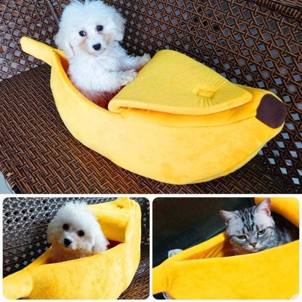 Kattekurv i bananform, gul