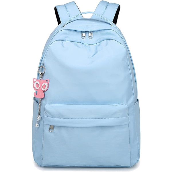 Skolesekk for jenter og gutter, enkel ryggsekk for 14 tommers laptop, vannavvisende skolesekker, avslappet dagsekk for skole og reiser, lett ryggsekk Blue